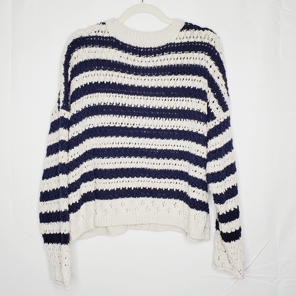 Lucky Brand Striped Slouchy Knit Cardigan XXL Long Sleeve Button Front Sweater - Picture 6 of 13